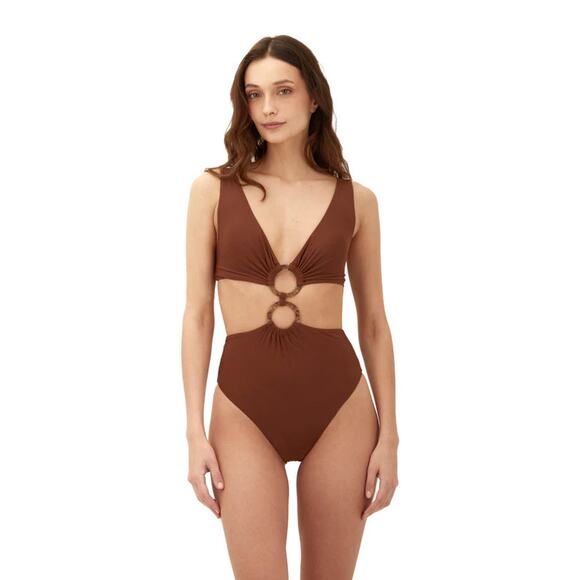 Malai Earth Brown Danza One Piece NWT SIZE S M L - Picture 1 of 2